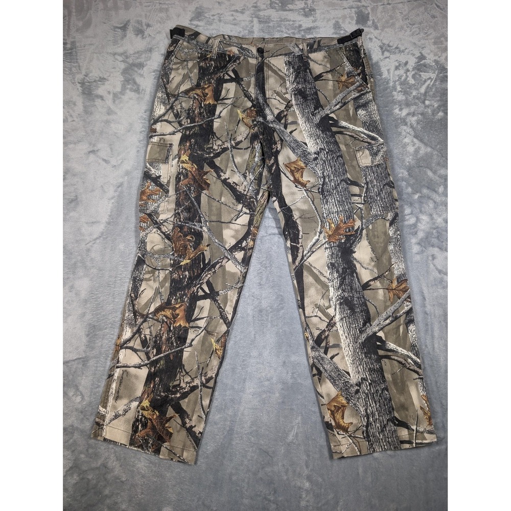 True Timber Pants Mens Xl Brown Camo Cargo Canvas Adjustable Waist Hunting